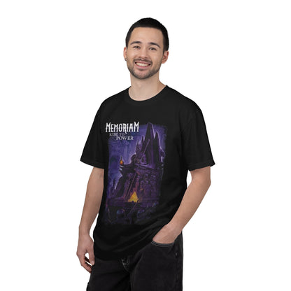 Camiseta con ilustración de castillo gótico «Memoriam Rise to Power» | Arte de banda británica de death metal