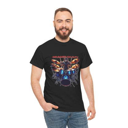 Drummer on Duty Drummer Tee | Drum Set Graphic Tee