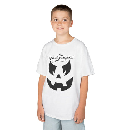Spooky Season Pumpkin Face Kids Tee | Halloween Jack-o'-Lantern Shirt