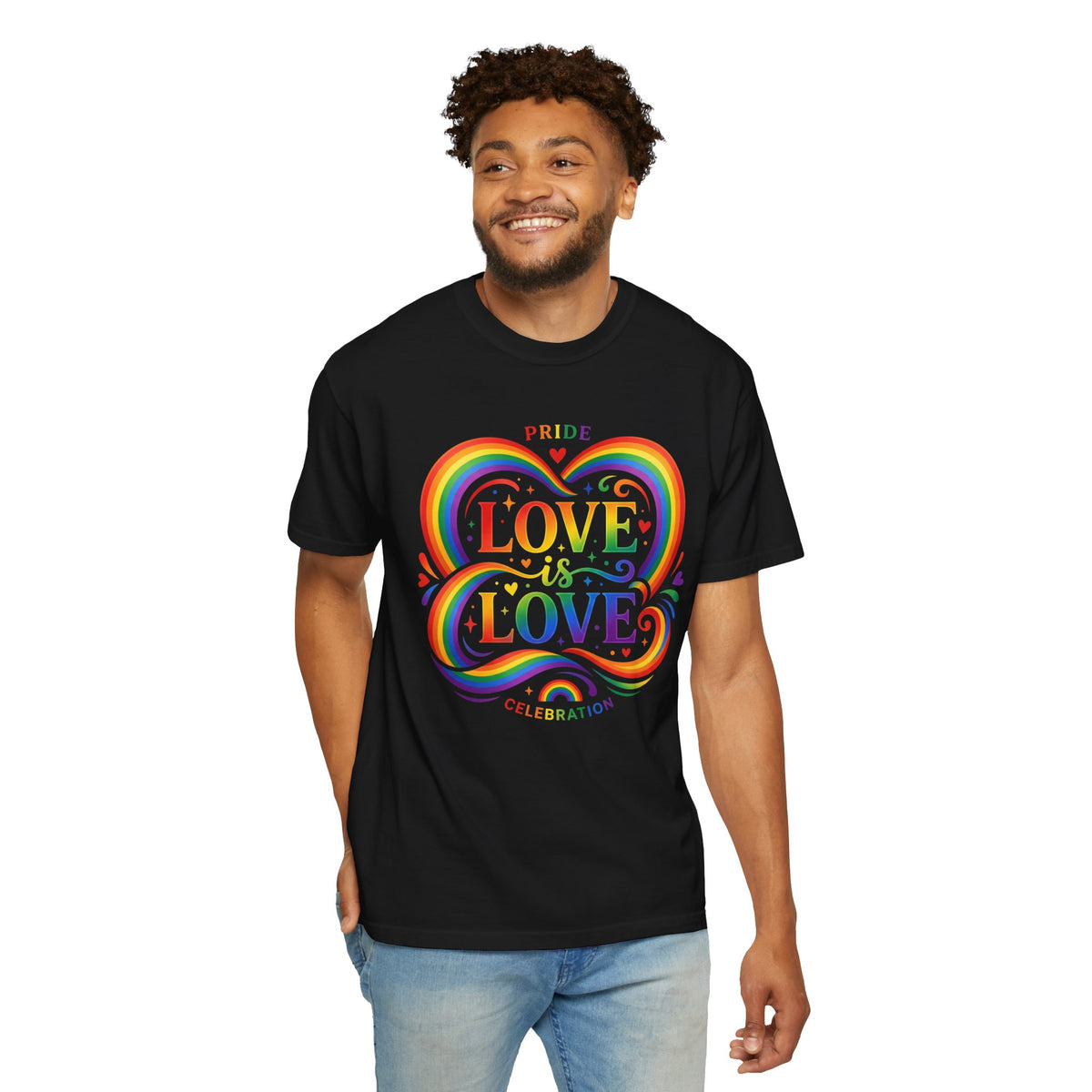 T-shirt Cœur Pride Love is Love | Célébration arc-en-ciel