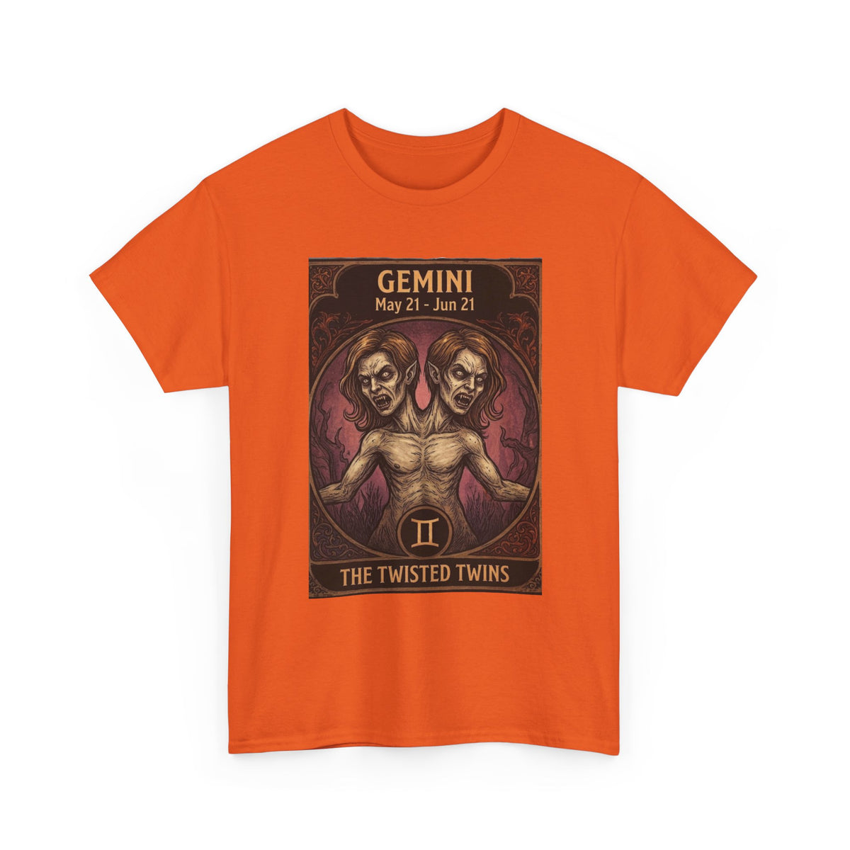 Camiseta Géminis Las Gemelas Retorcidas | Ilustración de Terror del Zodiaco Astrológico de Halloween