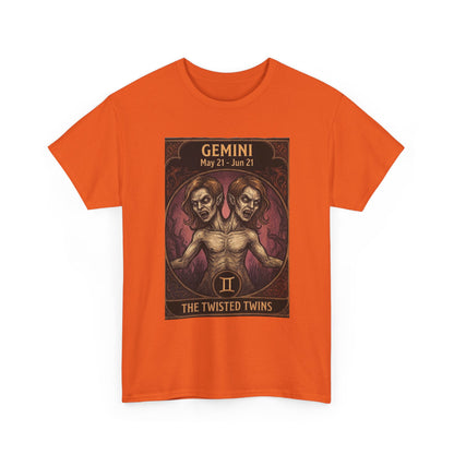 Camiseta Géminis Las Gemelas Retorcidas | Ilustración de Terror del Zodiaco Astrológico de Halloween