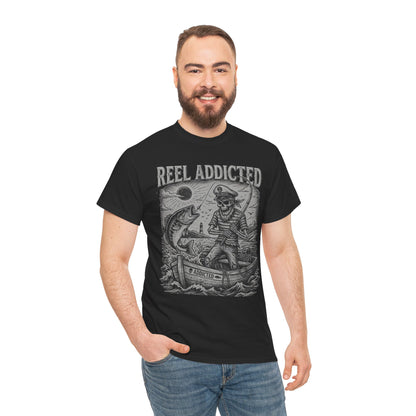 Camiseta de pescador y barco de pesca Reel Addicted