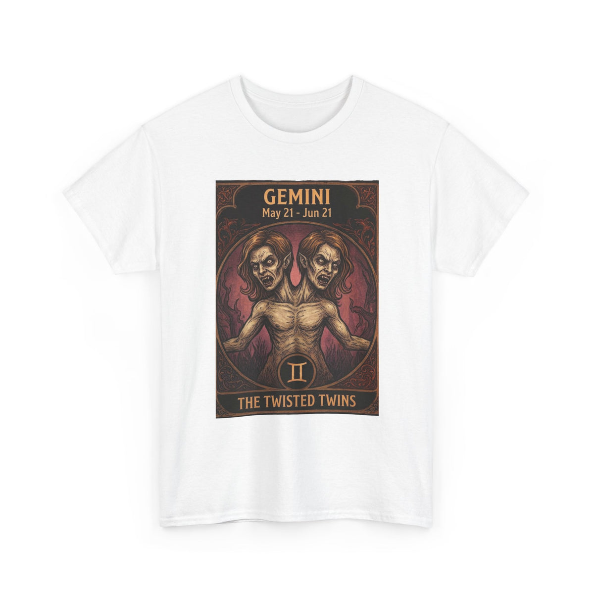 Camiseta Géminis Las Gemelas Retorcidas | Ilustración de Terror del Zodiaco Astrológico de Halloween