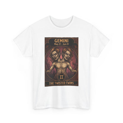 Camiseta Géminis Las Gemelas Retorcidas | Ilustración de Terror del Zodiaco Astrológico de Halloween