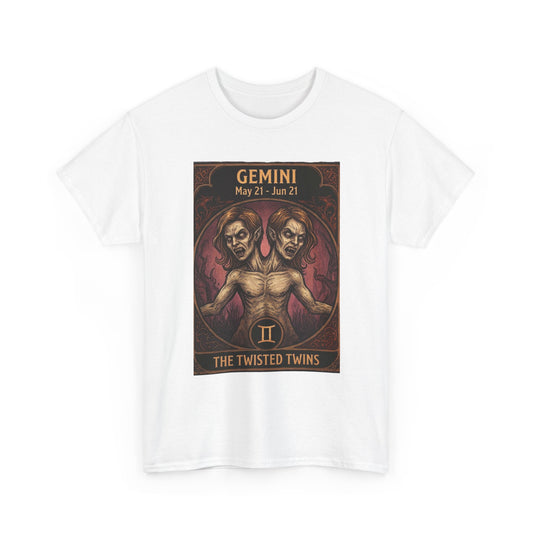 Gemini The Twisted Twins T-Shirt |Halloween Astrology Zodiac Horror Illustration