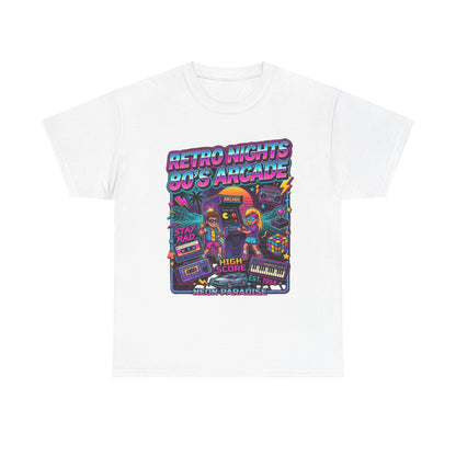 Retro Nights 80s Arcade Tee | Vaporwave Neon Gaming Graphic Shirt