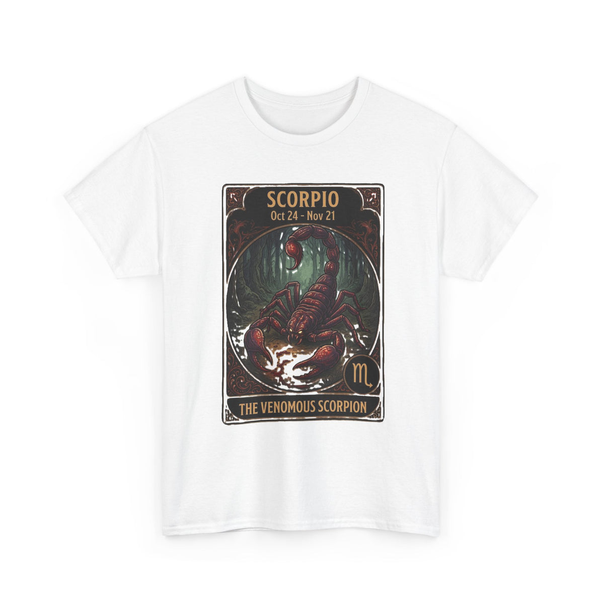 T-shirt Scorpion venimeux | Tee-shirt astrologique du signe du zodiaque pour Halloween