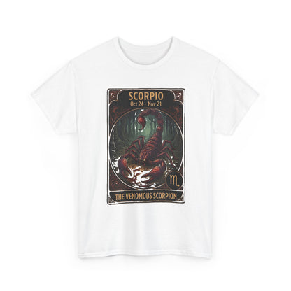 T-shirt Scorpion venimeux | Tee-shirt astrologique du signe du zodiaque pour Halloween