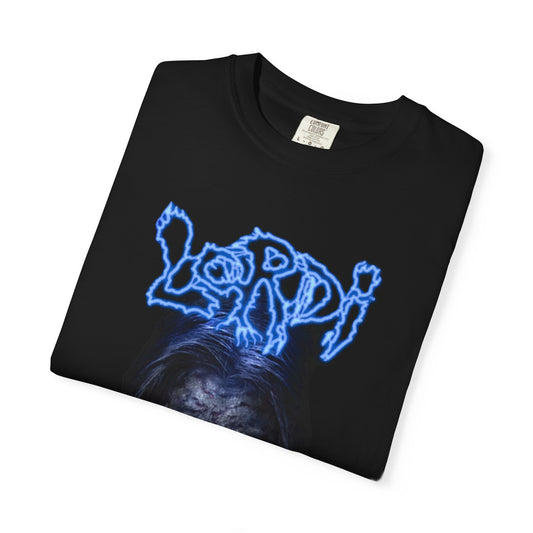 Lordi Hellizabeth skull horror tee | Blue Lordi logo T-Shirt