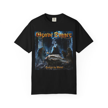 Grave Digger Metal band artwork T-Shirt | Healed by Metal Gothic cemetery illustration