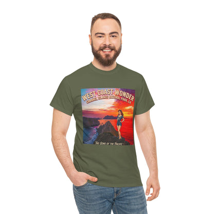 Channel Islands National Park California graphic tee |  California sunset vintage poster