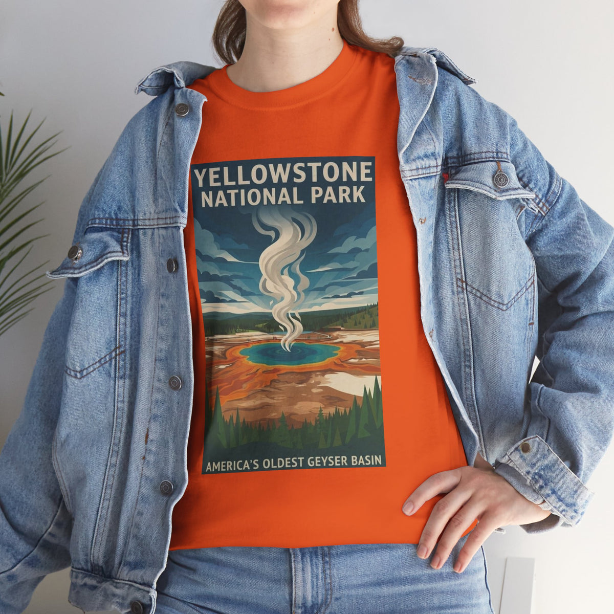 Camiseta con póster de géiser del Parque Nacional de Yellowstone | Camiseta de viaje a parques nacionales