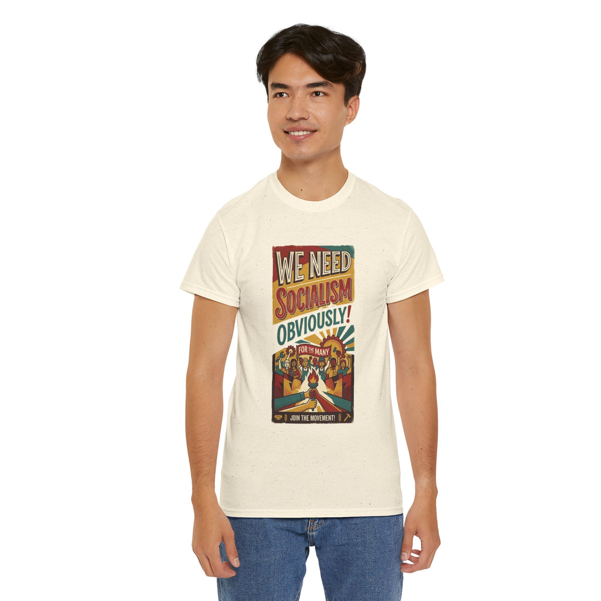 We Need Socialism Obviously poster T-Shirt | Political Propaganda Tee