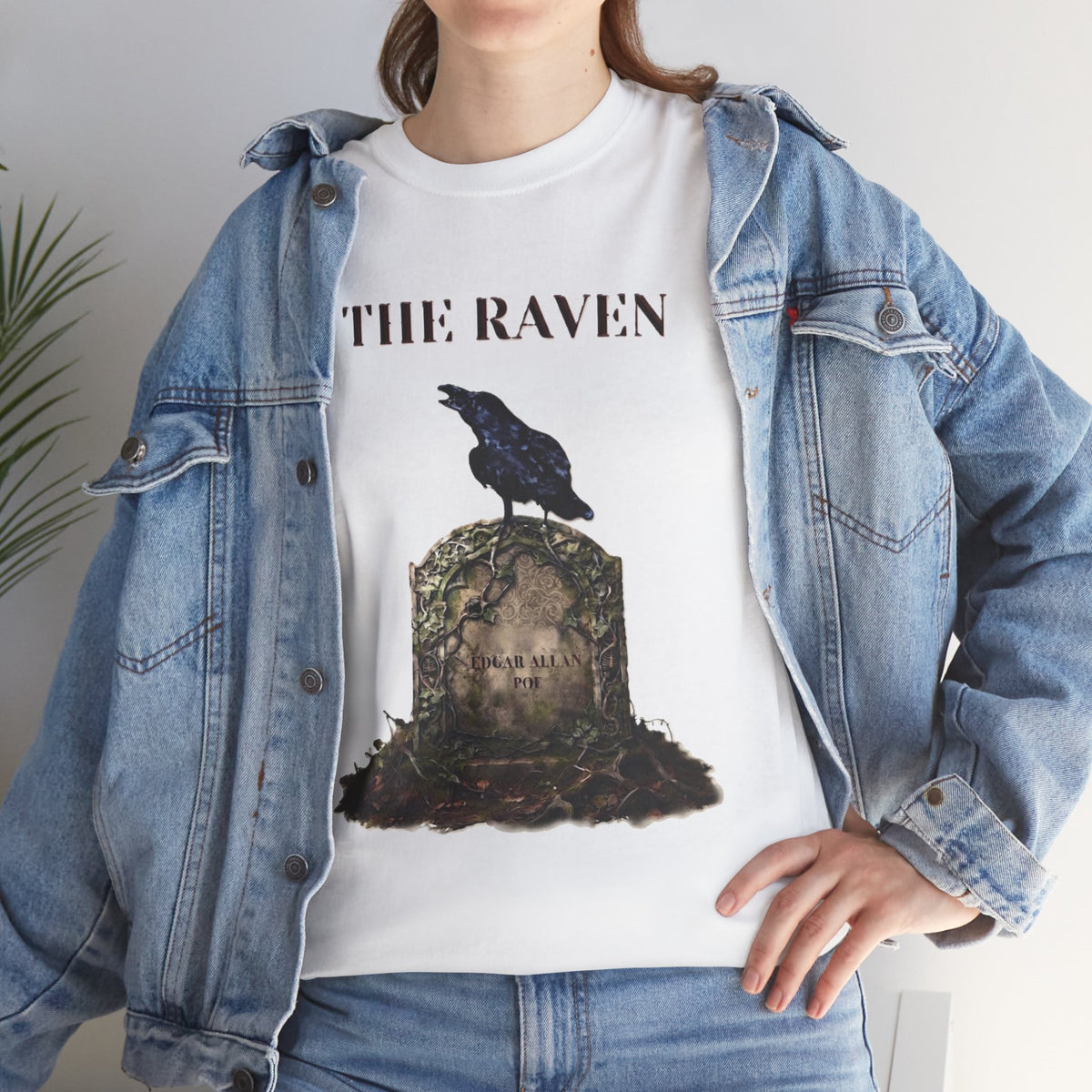 The Raven skull illustration T-Shirt | Edgar Allan Poe literary tee