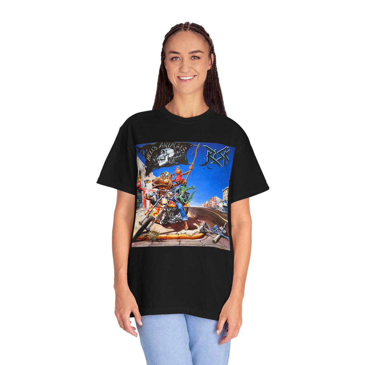 RISK Hell's Animals Album Cover T-Shirt | German Thrash Metal Band Art