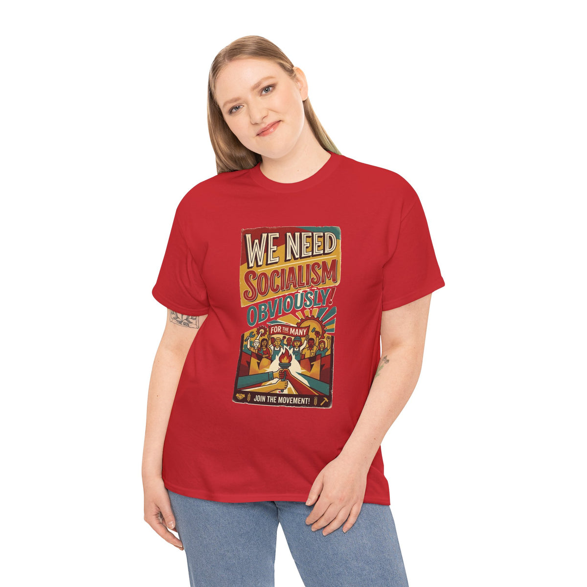 We Need Socialism Obviously poster T-Shirt | Political Propaganda Tee