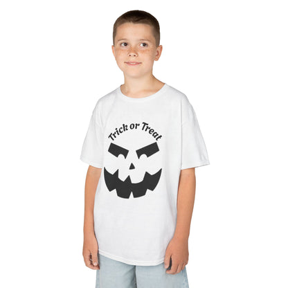 Jack-O'-Lantern Face Trick or Treat Kids Tee | Halloween Pumpkin Shirt