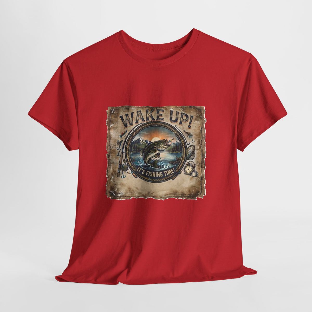 Wake Up Fishing Tee | Bass Fish Vintage Outdoors Shirt