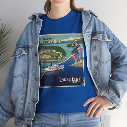 Lake George Upstate NY National / Lady of the Lake vintage poster T-Shirt | Lake George pin up