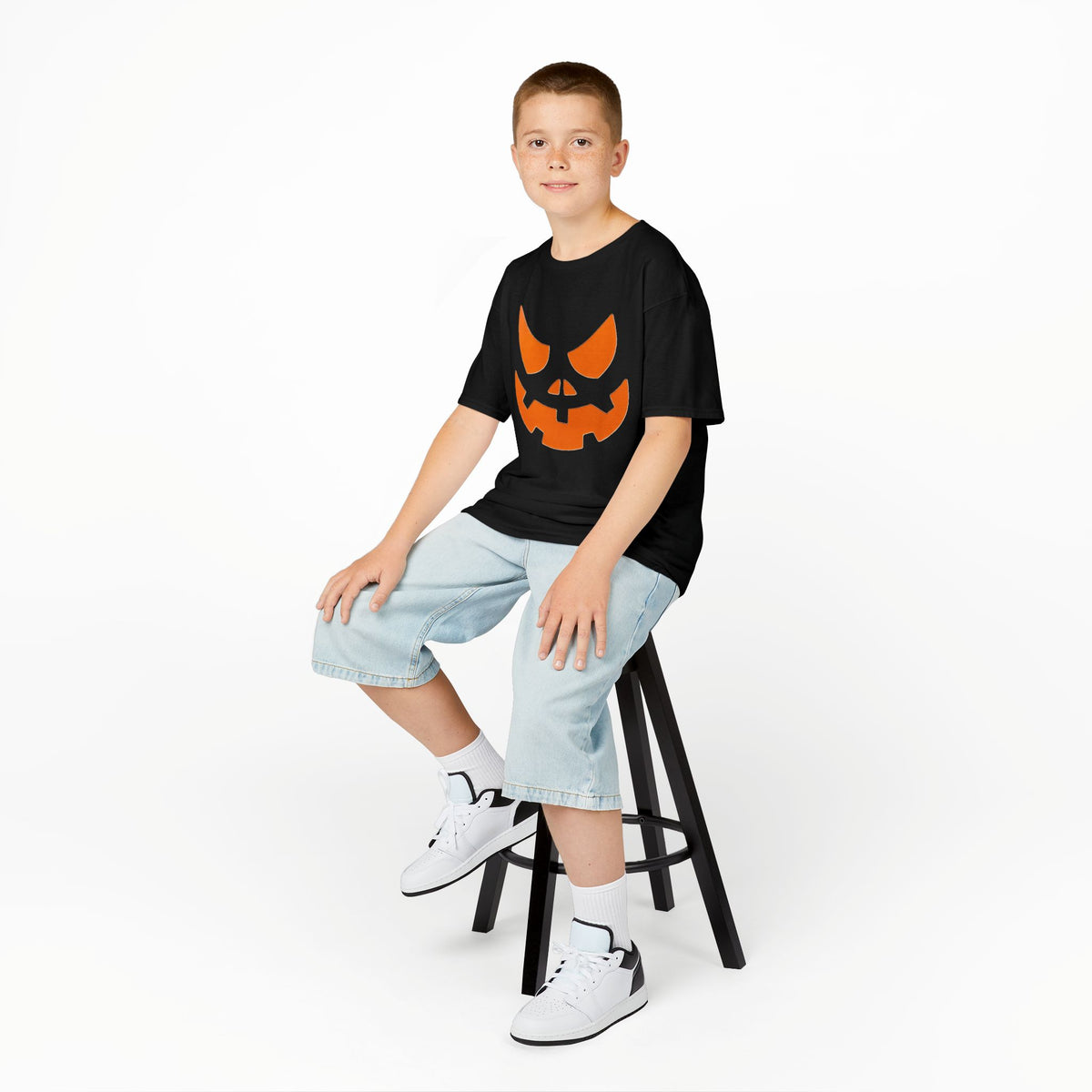 Jack-o'-Lantern Face Kids Tee | Halloween Pumpkin Shirt