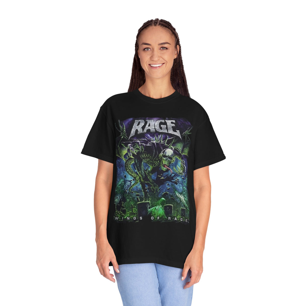 T-shirt d'album Rage Wings of Rage Skull Monster | T-shirt de groupe de heavy metal