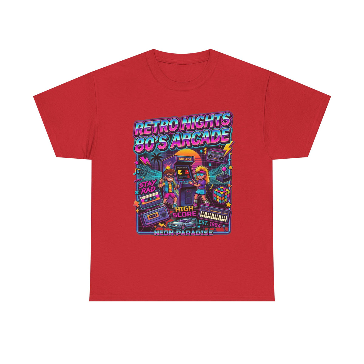 Retro Nights 80s Arcade Tee | Vaporwave Neon Gaming Graphic Shirt