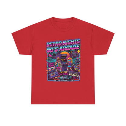 Retro Nights 80s Arcade Tee | Vaporwave Neon Gaming Graphic Shirt