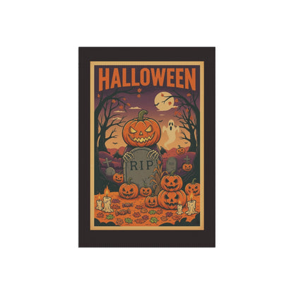 Vintage Pumpkin Graveyard Halloween Garden Banner | Outdoor Flag