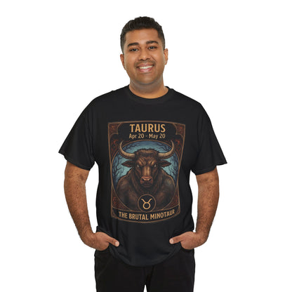 Taurus Minotaur Illustration Tee | Halloween Zodiac Bull Astrology Shirt