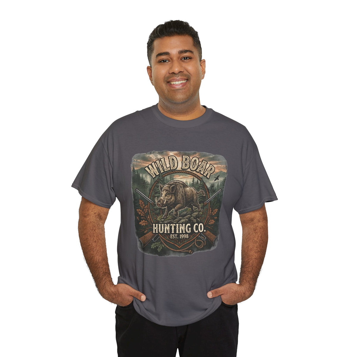 T-shirt Wild Boar Hunting Co. | Tee-shirt vintage à motif chasse en plein air