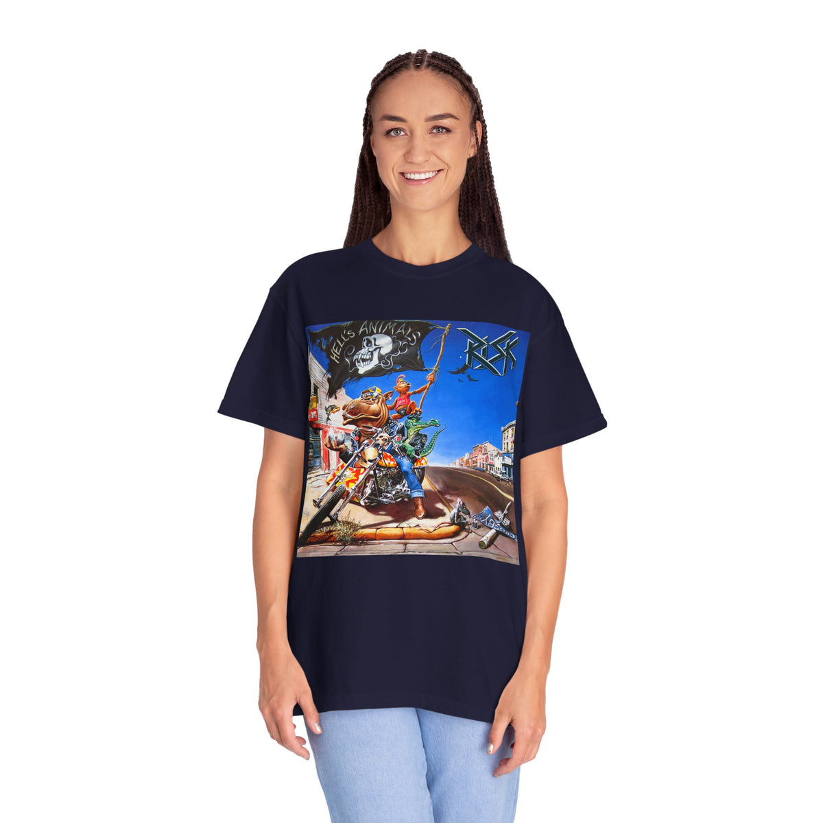 RISK Hell's Animals Album Cover T-Shirt | German Thrash Metal Band Art