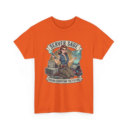 Server Sage Troubleshooting the Future T-Shirt | IT Technician Retro Tech Shirt