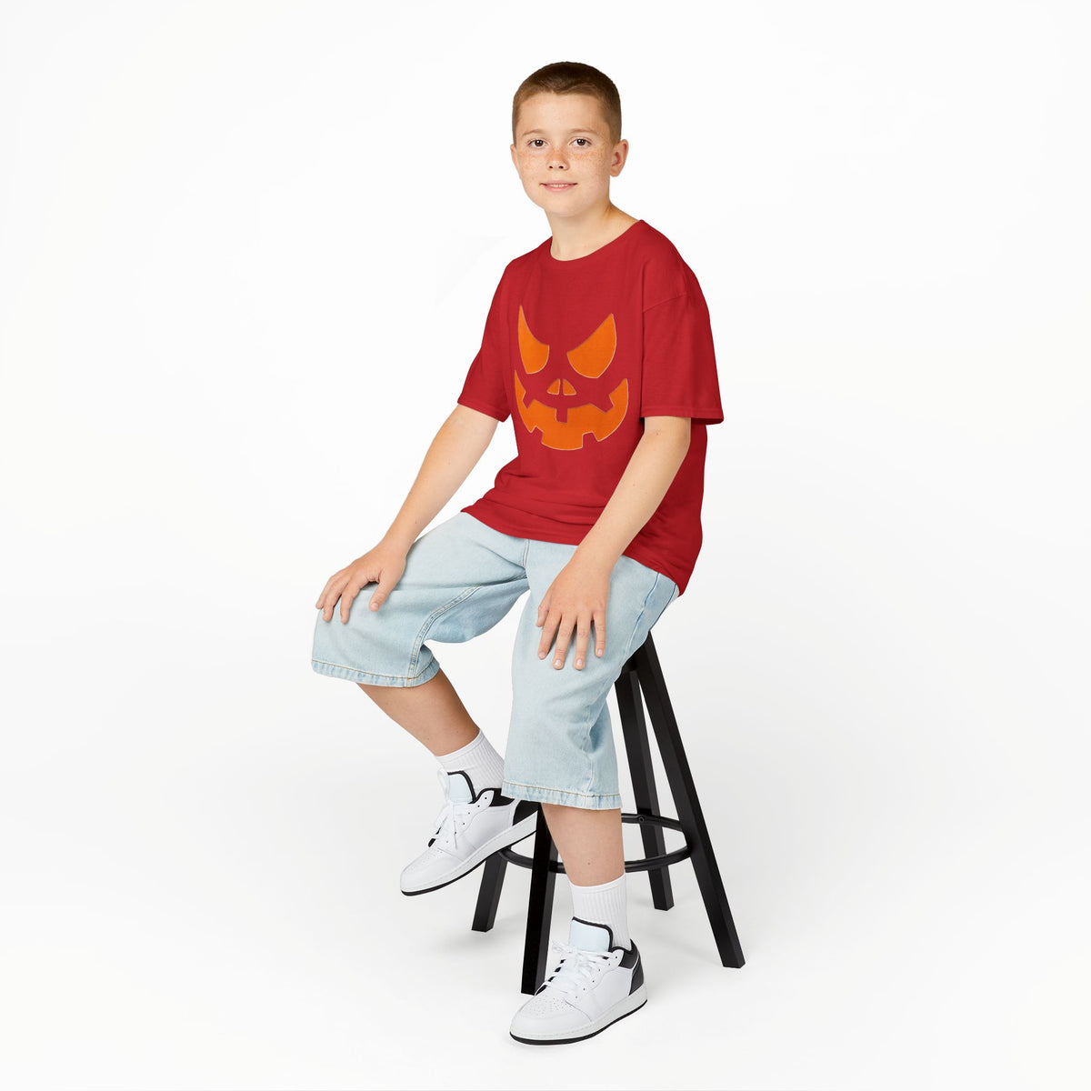 Jack-o'-Lantern Face Kids Tee | Halloween Pumpkin Shirt