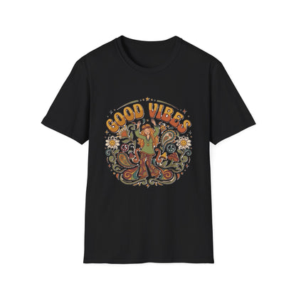 Good Vibes Hippie Flower Power T-Shirt | Retro 70s Peace Design