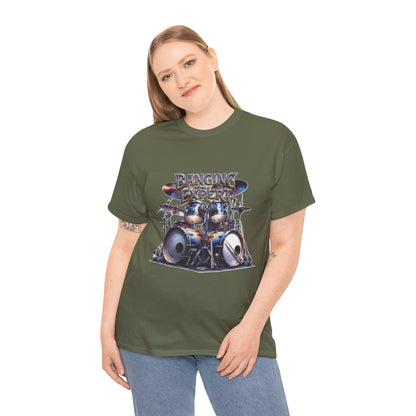 Drum Kit Illustration Tee | Banging The Drums Drummer Humor Graphic Tee
