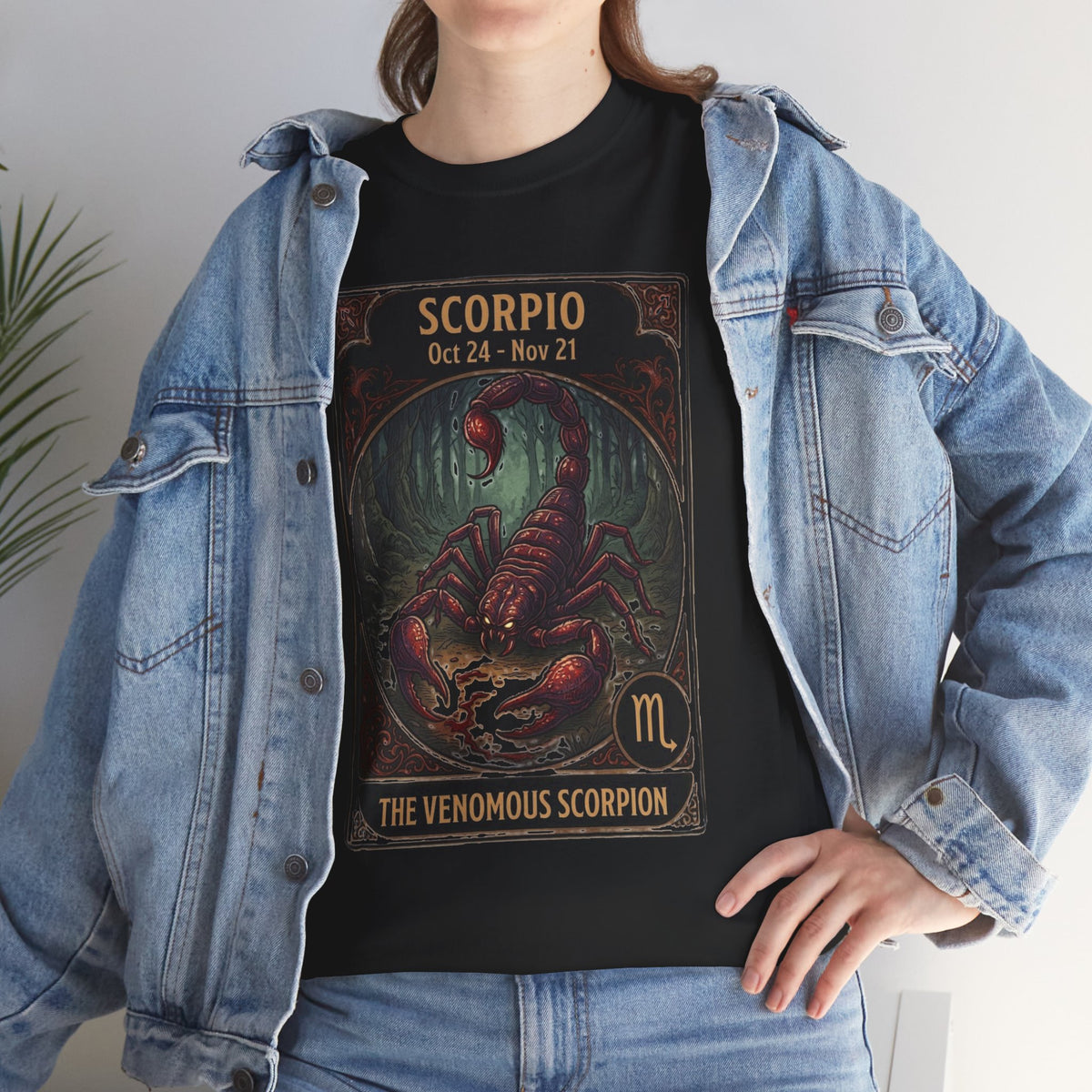 T-shirt Scorpion venimeux | Tee-shirt astrologique du signe du zodiaque pour Halloween