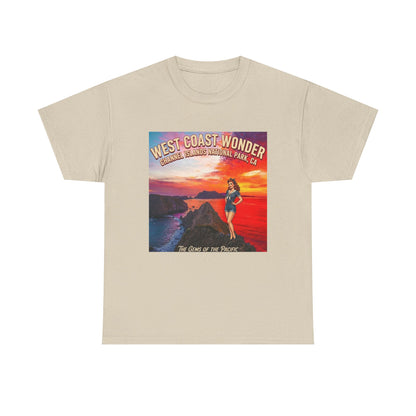 Channel Islands National Park California graphic tee |  California sunset vintage poster