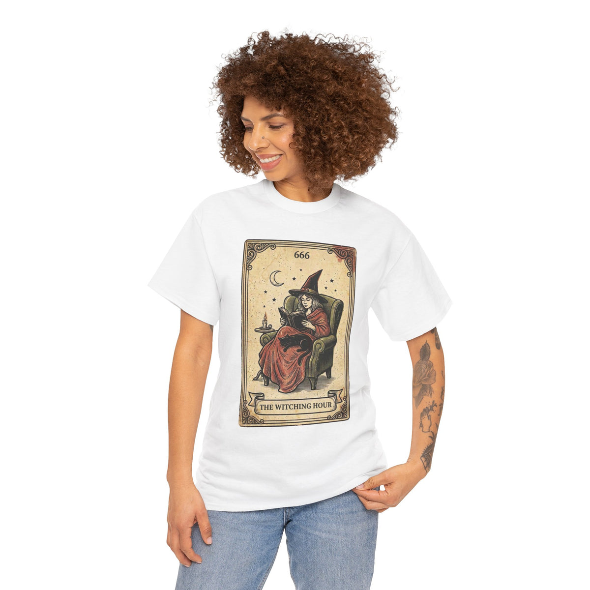 The Witching Hour Witch Tarot Illustration T-Shirt | Occult Vintage 666