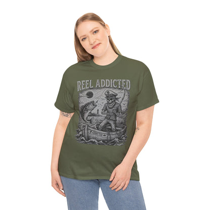 Camiseta de pescador y barco de pesca Reel Addicted