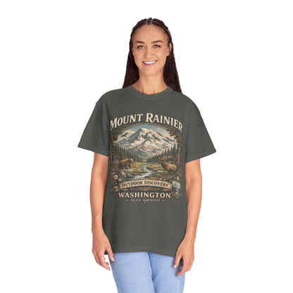 Camiseta del Monte Rainier, playera Comfort Colors de la naturaleza de Washington