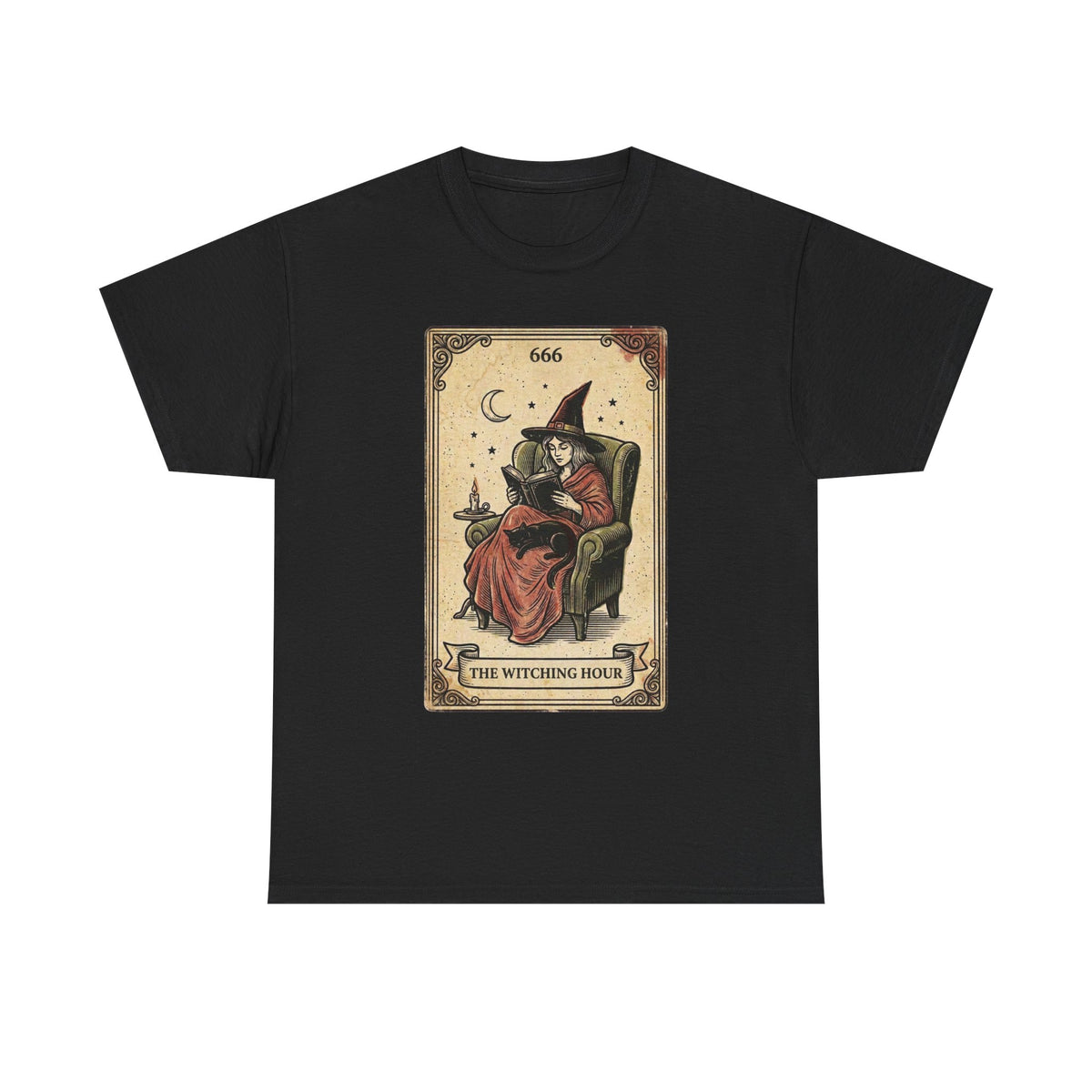 The Witching Hour Witch Tarot Illustration T-Shirt | Occult Vintage 666