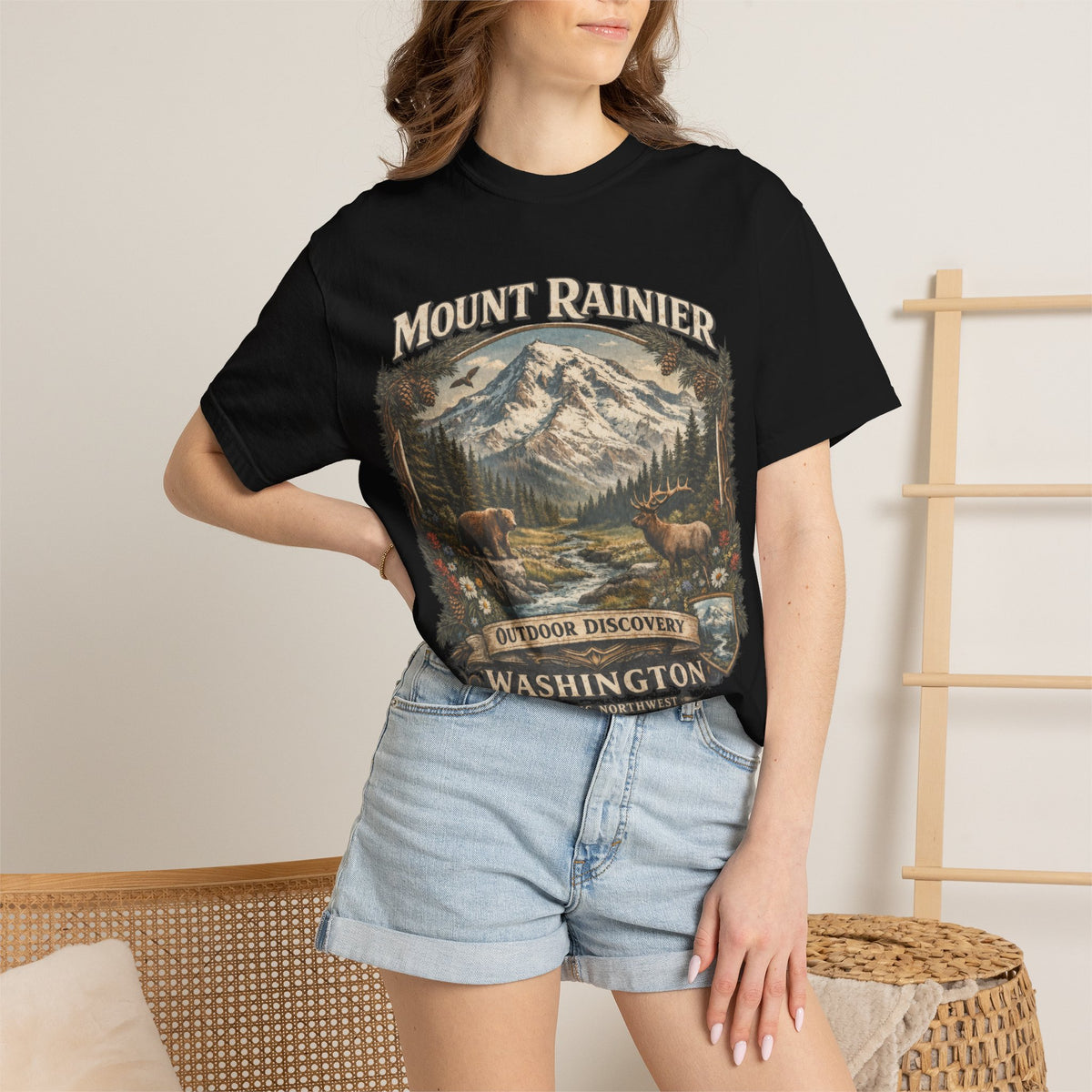 Camiseta del Monte Rainier, playera Comfort Colors de la naturaleza de Washington