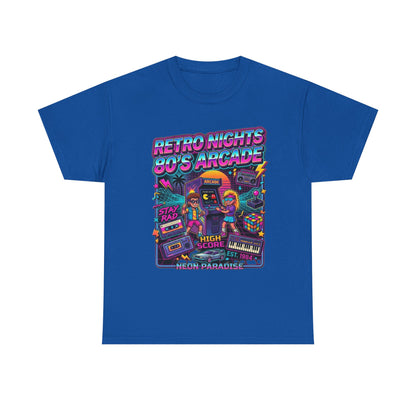 Retro Nights 80s Arcade Tee | Vaporwave Neon Gaming Graphic Shirt