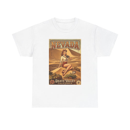 Death Valley California Nevada Pinup Poster Tee | Death Valley California Vintage Travel