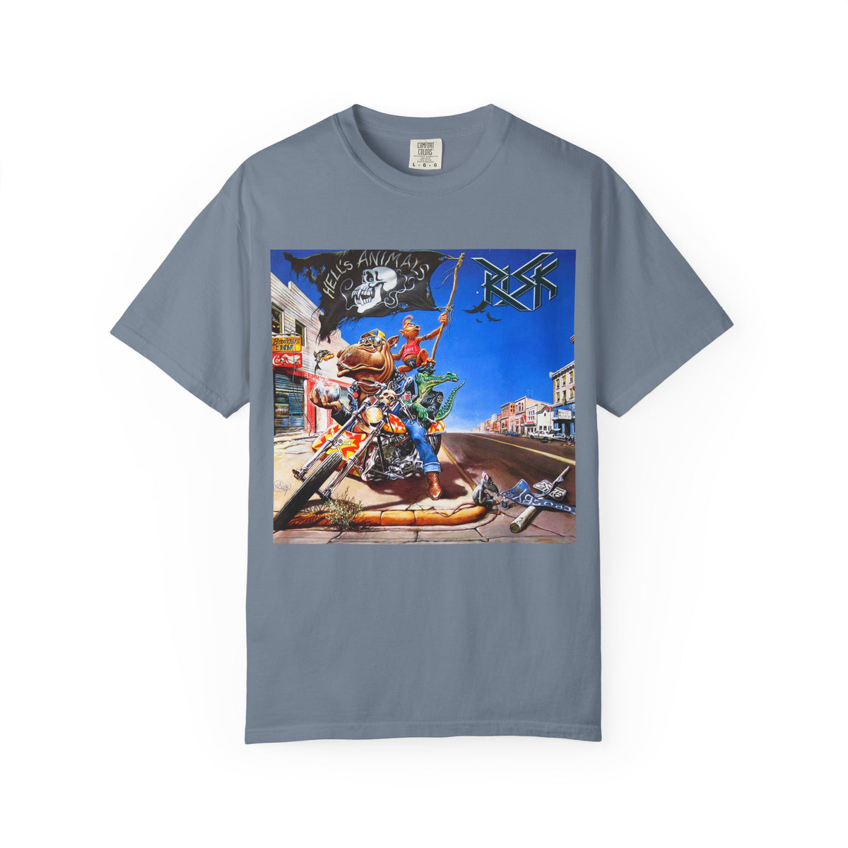 RISK Hell's Animals Album Cover T-Shirt | German Thrash Metal Band Art