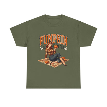 Pumpkin Seasonal Pinup Tee | Fall Pumpkin Patch Retro Graphic