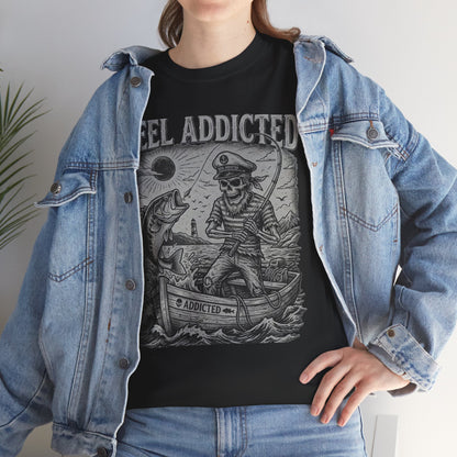 Camiseta de pescador y barco de pesca Reel Addicted