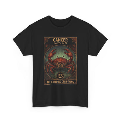 Camiseta con ilustración del cangrejo del zodiaco Cáncer | Diseño de póster de astrología para Halloween