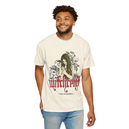 Witchcraft Alchemist Illustration T-shirt | Gothic Woman Graphic Tee